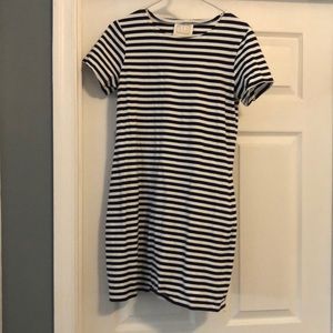 Sail to Sable navy and white stripe shirt dress